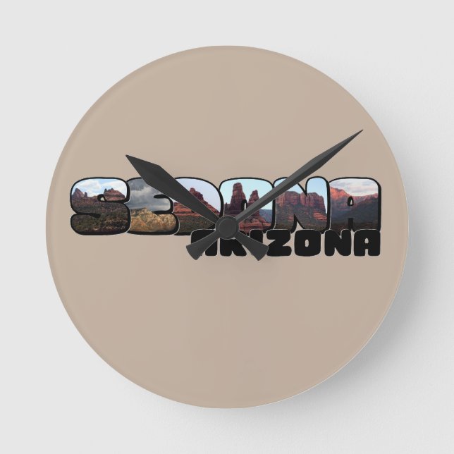 Relógio Redondo Arizona Sedona - Letra Grande - Modo Montanho (Frente)