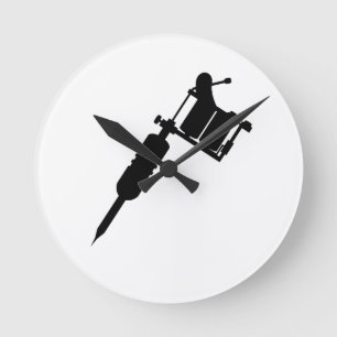 Relógio Redondo arma do tatuagem