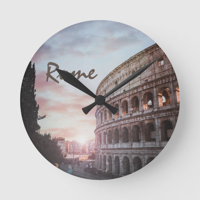 Relógio Redondo Arquitetura Antiga de Roma - paisagem solar (Frente)