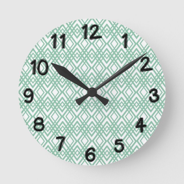 Relógio Redondo Art Deco Diamantes (Frente)