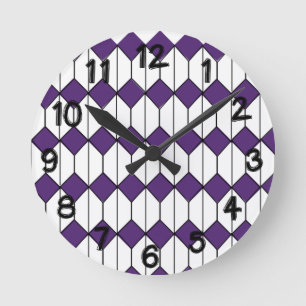 Relógio Redondo Art Deco Diamantes e Hexágonos