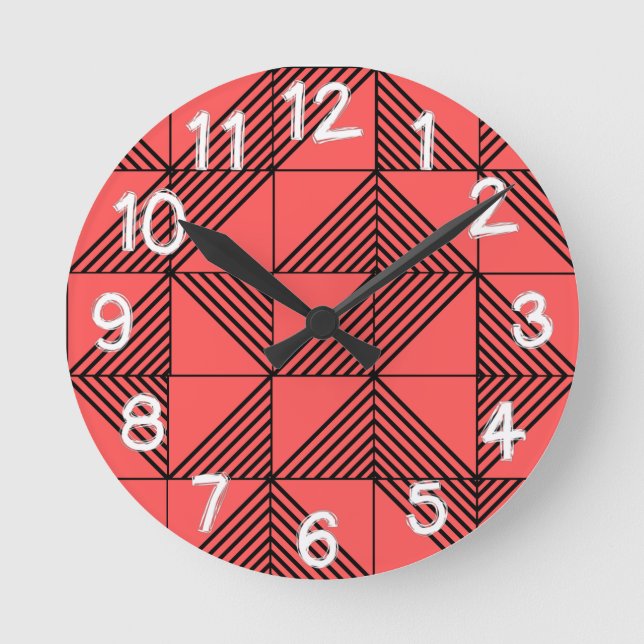 Relógio Redondo Art Deco Lines  (Frente)