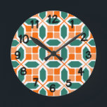 Relógio Redondo Art Deco Mosaico<br><div class="desc">Este relógio de parede tem um design de arte de hexágonos,  pentágonos,  quadrados,  linhas diagonais que parecem um mosaico.</div>