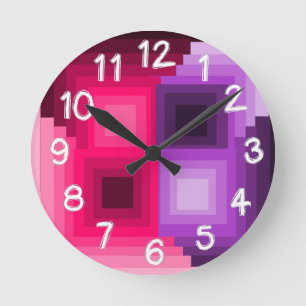 Relógio Redondo Art Deco Squares