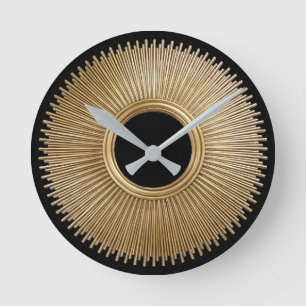 Relógio Redondo Art Deco Sunburst Round Clock