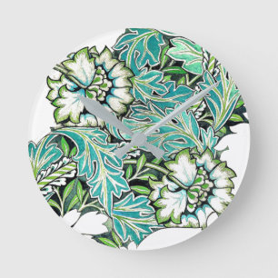 Relógio Redondo Art nouveau william morris ilustração floral
