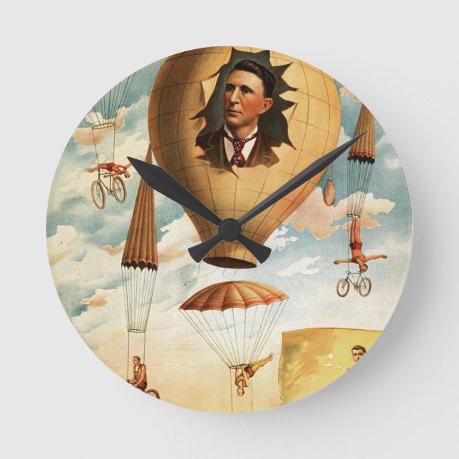 Relógio Redondo arte circense (Frente)