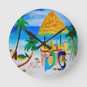 Relógio Redondo Arte da Tiki Bar da Praia das Sereias