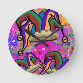 RELÓGIO REDONDO ARTE DE MARDI GRAS     