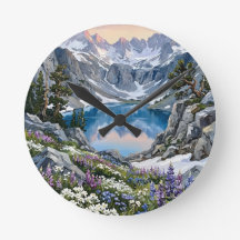 Arte de Prado de Flores Silvestres do Lago da Mont