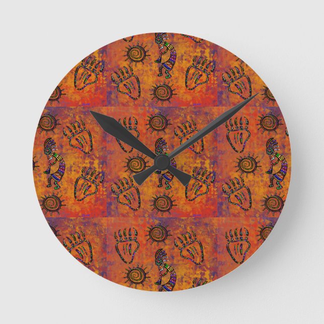 Relógio Redondo Arte Kokopelli (Frente)