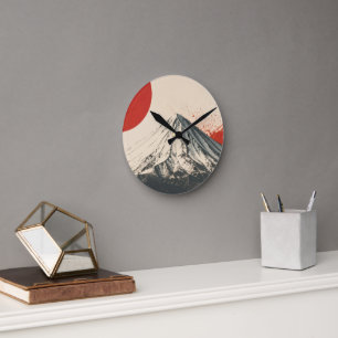 Relógio Redondo Arte Minimalista de Parede Monte Damavand – Sol Ve