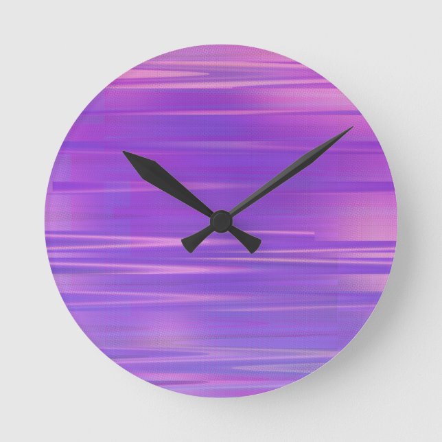 Relógio Redondo Arte Roxa Vaporwave Aestética Horizontal (Frente)