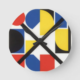 Relógio Redondo Arte Suprematista Geométrico Bauhaus Ousado