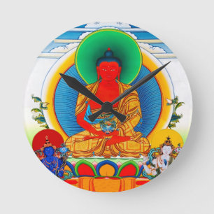 Relógio Redondo Arte tibetana oriental legal do tatuagem do deus