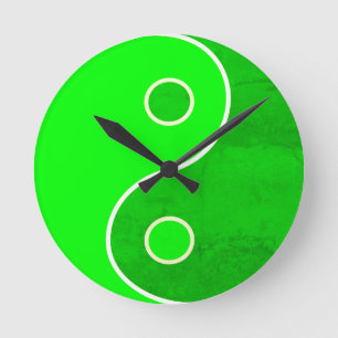 Relógio Redondo Arte Yang Verde