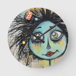 Relógio Redondo ArtLady 2 Charmosa e angustiado