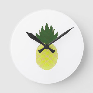 Relógio Redondo Artsy Pineapple