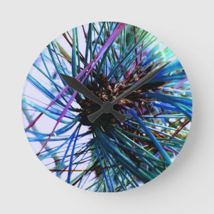 Relógio Redondo Árvore do quebra-cabeça de macaco do azul de gelo