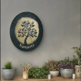 Relógio Redondo Árvore Dourada do Instrutor de Meditação do Yoga S