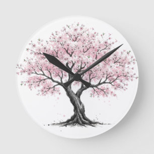 Relógio Redondo Árvore Sakura