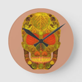 Relógio Redondo Aspen Folha Crânio 12