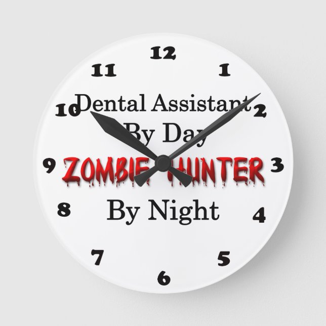 Relógio Redondo Assistente dentário/Zombie Hunter (Frente)