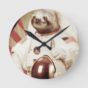 Relógio Redondo Astronauta Sloth