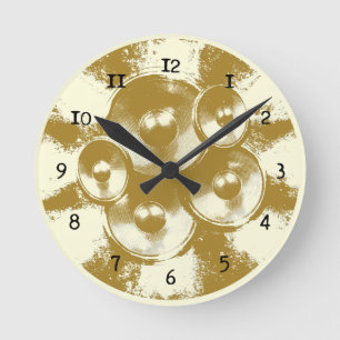 Relógio Redondo Auto-falante alaranjados da música