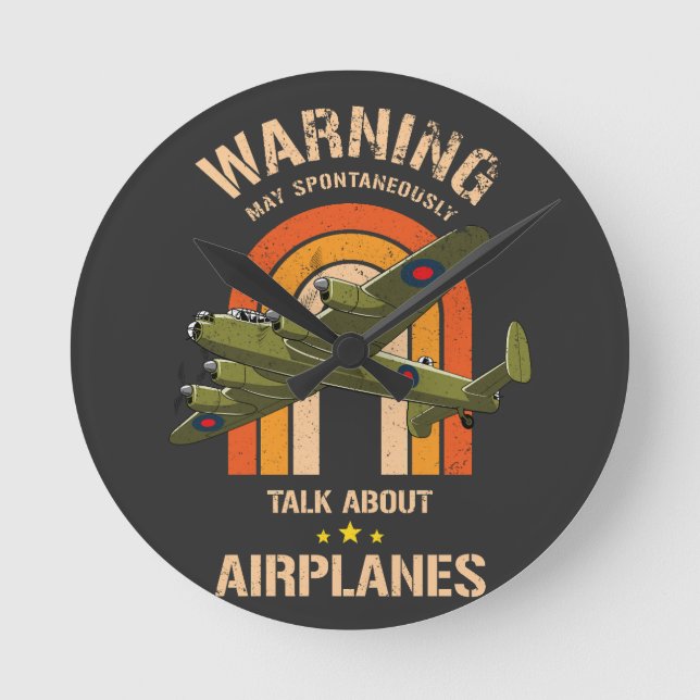Relógio Redondo Aviso Pode Falar Espontaneamente Sobre Aviões (Frente)