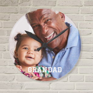 Relógio Redondo Avô Estabeleceu Moderno Foto Ousada Branca