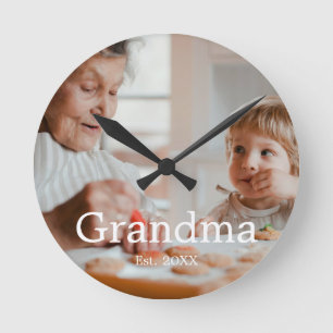 Relógio Redondo Avó Estabeleceu Presente de Foto Moderno