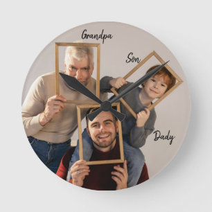 Relógio Redondo Avô Personalizado Pai e Filho