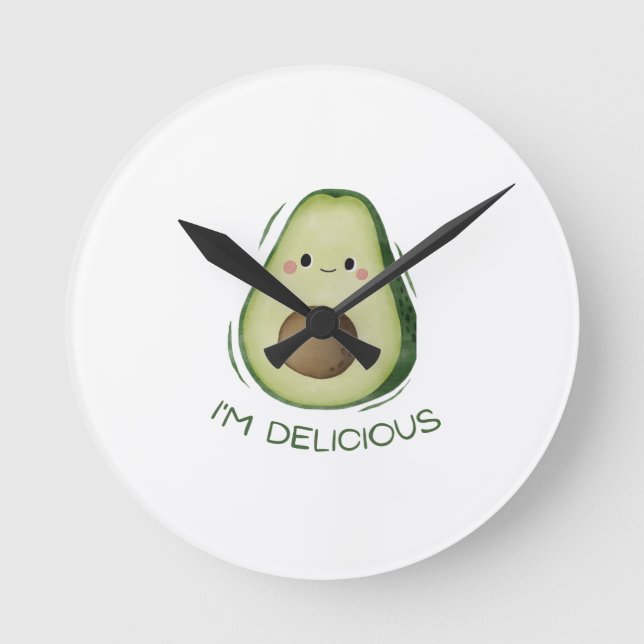 Relógio Redondo Avocado Watch: Stay on Time with Style (Frente)