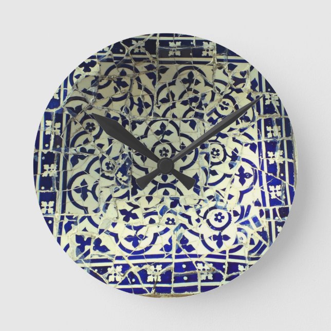 Relógio Redondo Azulejos de mosaico Barcelona de Guell do parque (Frente)