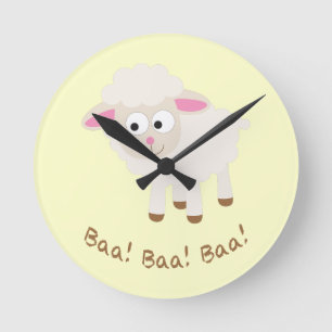 Relógio Redondo Baa! Baa! Baa! Lâmpada