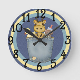 Relógio Redondo Baby Nursery Giraffe design Wall Clock