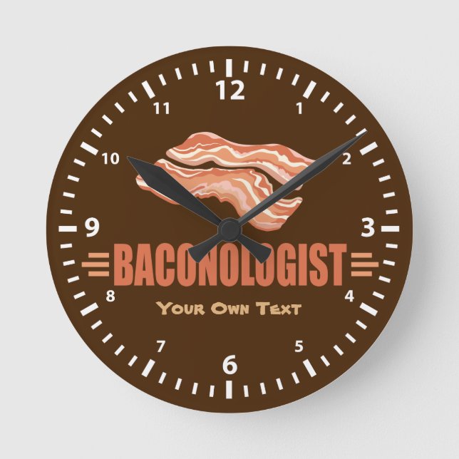 Relógio Redondo Bacon engraçado Baconologist (Frente)