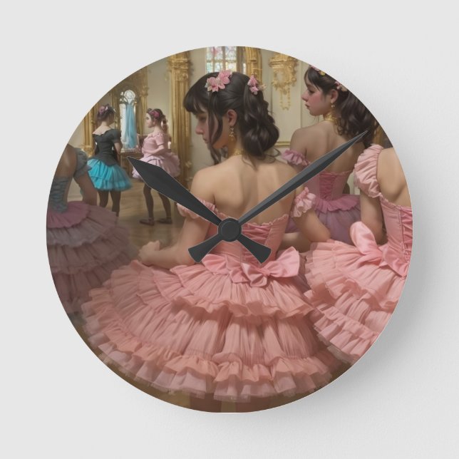 Relógio Redondo Bailarinas en una gran sala de estilo rocóco (Frente)