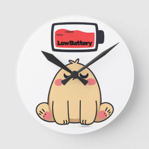 Relógio Redondo Baixo humor de bateria - Engraçado!