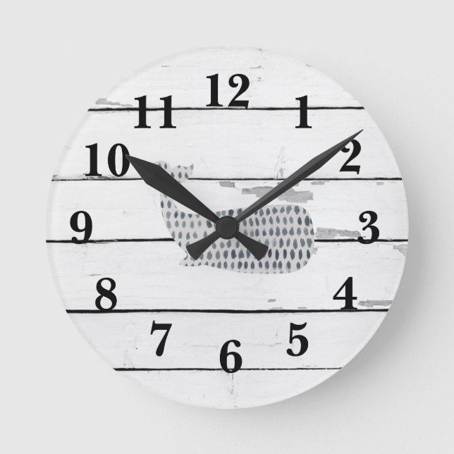 Relógio Redondo Baleia Azul Náutica Turbina Decor Russo Quadrado W (Frente)