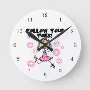 Relógio Redondo Ballerina Siga Seus Dedos Camisetas e Presentes