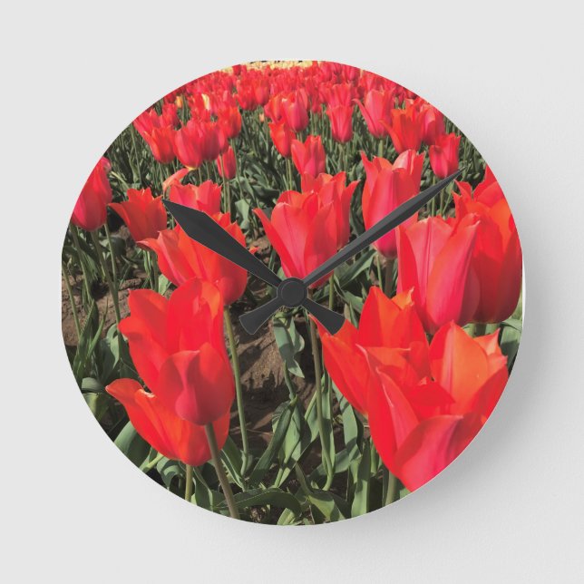 Relógio Redondo Ballerina Tulips, Oregon (Frente)