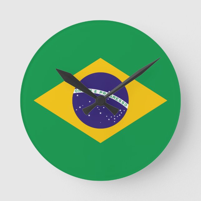 Relógio Redondo bandeira brasileira (Frente)