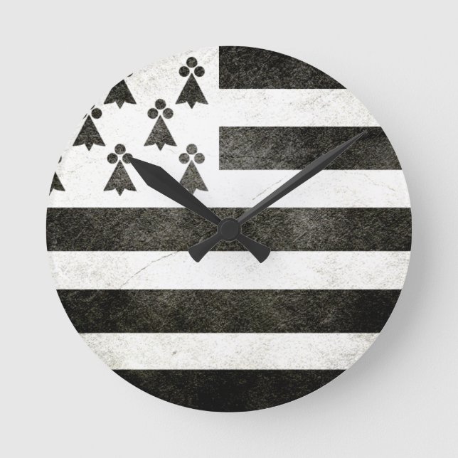 Relógio Redondo Bandeira Bretanha Vintage (Frente)