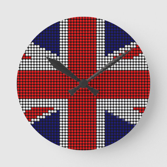 Relógio Redondo bandeira britânica do jack da União (Frente)