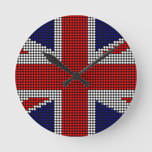 Relógio Redondo bandeira britânica do jack da União