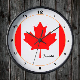 Relógio Redondo Bandeira Canadiana, Moda de Trendência do Canadá/d