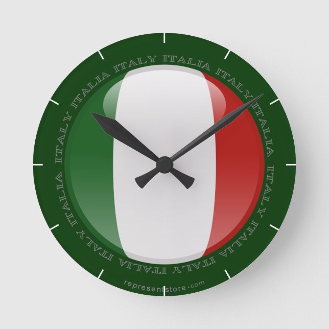 Relógio Redondo Bandeira da bolha de Italia (Frente)