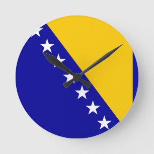 Relógio Redondo Bandeira da Bósnia e Herzegovina